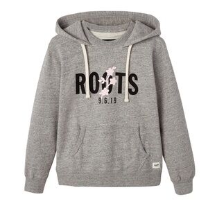 Roots Gray Hoodie with Pink Accents